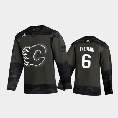 Calgary Calgary Flames #6 Juuso Valimaki Men's Adidas 2020 Veterans Day Authentic NHL Jersey - Camo Men's